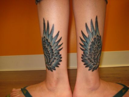 Wings Tattoos On Leg